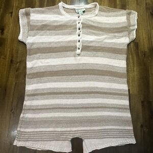 Saturday Sunday‎ Anthropologie Romper Women's M Button Up Short Sleeve One Piece